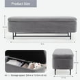 thumbnail image 2 of 56" Boucle Storage Bench for Bedroom, Upholstered Teddy Ottoman Bench, Modern Extra Long Storage Bench for End of Bed/Entryway/Livingroom/Window (Charcol), 2 of 15