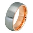 thumbnail image 2 of 8MM Comfort Fit Tungsten Carbide Wedding Band Domed Rose Tone Inner Brushed Gun Metal Tone Ring (7 to 15), 2 of 3