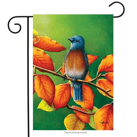 Fall Bird Garden Flag Bluebird Leaves Seasonal 12.5
