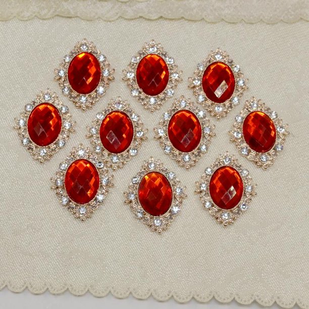 adornos de espalda plana Imitación Cabujón Adornos Espalda Plana De Teléfono De Decoración En Rojo