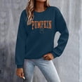 thumbnail image 2 of Holzkary Sweatshirts for Women Hoodies Pumpkin Season Sweatshirt Atumn Crewneck Tops Thanksgiving Pullover Graphic Printed Pullover Top Comfy Fall Winter Outfits Clothes 2025 Fashion Dark Blue Xl, 2 of 9
