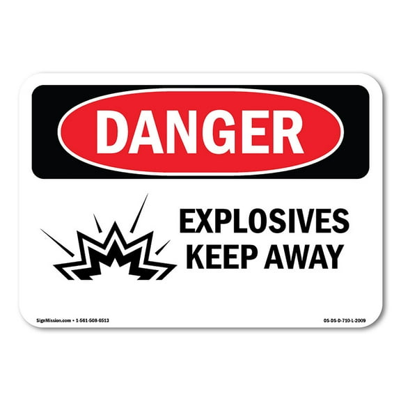 OSHA Danger Sign - Explosives Keep Away | Decal | Protect Your Business, Construction Site, Warehouse & Shop Area | Made in The USA