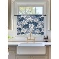 thumbnail image 3 of Sheer Curtains 54 Inch Length, Blue White Flowers Semi Sheer Curtains Light Filtering Window Treatment, Country Vintage Botanical Floral Privacy Voile Drapes for Living Room Bedroom 52x54 Inch, 3 of 7