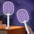 thumbnail image 6 of GJX 2 in 1 Electric Bug Zapper,Mosquito Trap Lamp & Racket,3000V Bug Zapper Racket,Usb Rechargeable Electric Fly Swatter Powerful Grid 3-Layer Safety Mesh Indoor and Outdoor,20.5*7.9 Inch, 6 of 7