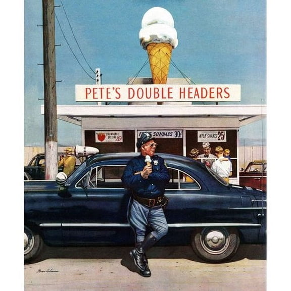 Marmont Hill "Pete's Double Headers" by Stevan Dohanos Painting Print on Canvas