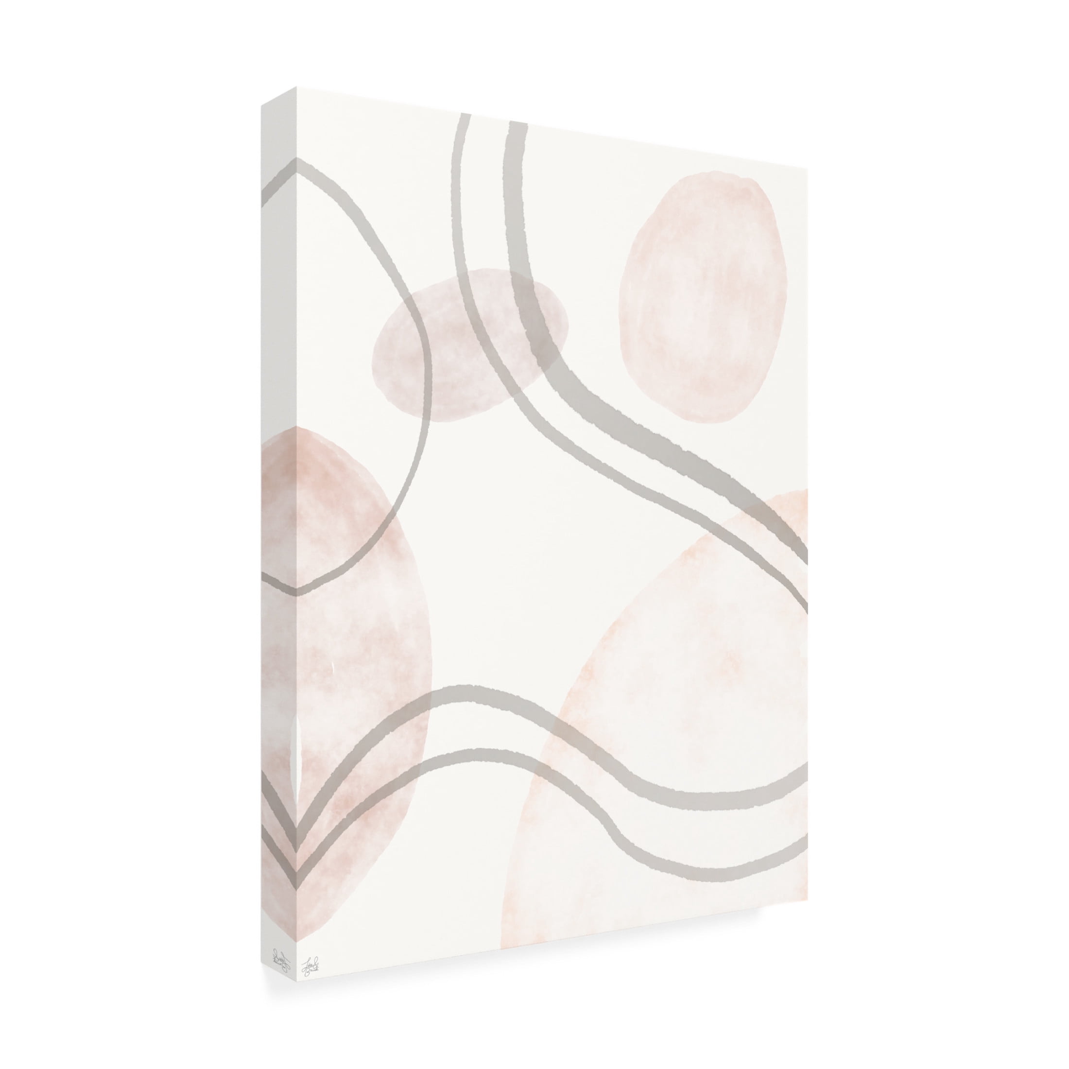 Canvas Wall Art - Line and Brush 'Line & Bubble Space 1' Wall Art for Living Room, Bedroom, or Office Décor by Trademark Fine Art - 18 x 24 Inches