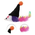 thumbnail image 3 of Juguetes para gatos en forma de ratón ligeros de 1 Pc con plumas para exteriores de felpa, 3 of 3