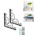 thumbnail image 1 of 2PCS Iron Decorative Hanging Brackets Shelf Brackets Wall Mounted Floral Shelf Brackets - Black, 1 of 5