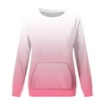 thumbnail image 4 of Scyoekwg Trendy Crewneck Sweatshirts Women Loose Ladies Sweatshirt with Pocket Long Sleeve Pullover Casual Gradient Color Fall Sweatshirt Pullover(Pink,M), 4 of 5