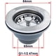thumbnail image 2 of Desagüe para fregadero de acero inoxidable de 84 mm y 1 pulgada con canasta de ABS, diseño sin desbordamiento, 2 of 5
