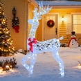 thumbnail image 1 of Costway Renne de Noël Pré-Éclairé de 5 Pieds avec 100 Lumières LED, Décoration de Vacances pour la Maison, 1 of 10