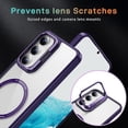 thumbnail image 3 of Clear Case for Samsung Galaxy S24, Upgraded Magnetic Invisible Lens Stand Cover [Military Drop Protection] [Compatible with MagSafe] Transparent Slim Shockproof Case for Galaxy S24, Darkpurple, 3 of 8