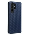 thumbnail image 6 of Wallet Case for Samsung Galaxy S24 Ultra, Diamond Pattern Premium PU Leather Magnetic Flip Folio Case with [RFID Blocking] Credit Card Slots Kickstand Shockproof Protective Phone Case, Blue, 6 of 11