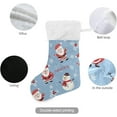thumbnail image 3 of Coolnut Christmas Santa Claus Snowman Stocking 1pc, Large Fireplace Xmas Hanging Stockings with Plush Cuff for Family Holiday Party Decorations, 17.71"x 12.20", 3 of 7