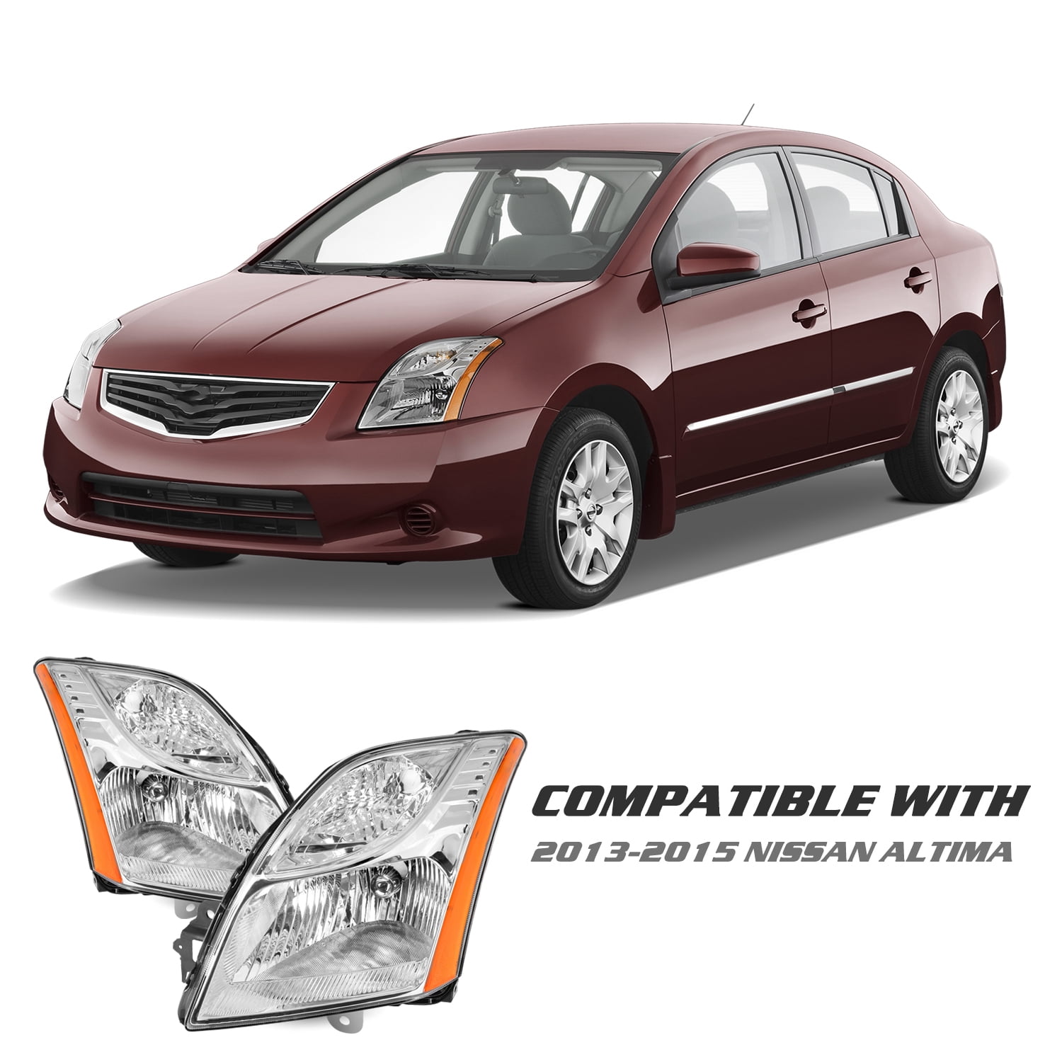 For 2010 2011 2012 Nissan Sentra 4DR Headlights Headlamps Left+Right 10 11 12
