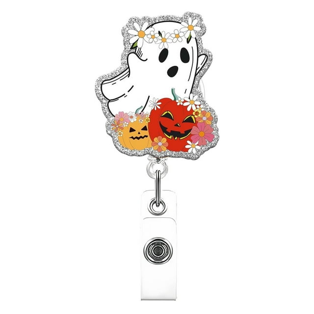 Adorable Halloween Acrylic Badge Reel With Retractable And 360° Rotating Clip Perfect For Anyone