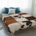 thumbnail image 4 of Brown Blanket Soft Cozy Warm Throw Blanket for Couch, Plush Fuzzy Flannel Fleece Blankets for Sofa, Vintage Art Plaid Farmhouse Checkered Bed Blankets Lightweight Gifts for Women, 40"x60", 4 of 9