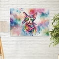 thumbnail image 2 of Hippie Sphynx Portrait Watercolor Tie-Dye Vintage Styles Horizontal Matte Canvas Poster Cat Lover Kitten Owner Gifts Idea Wall Art Home Decor - 00014, 2 of 5