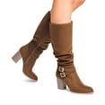 thumbnail image 4 of DREAM PAIRS Women's Knee High Slouch Boots Side Zipper Chunky Heel Tall Boots with Buckle, 4 of 5