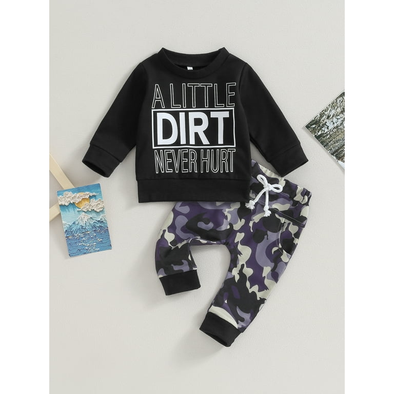 GXFC Baby Boys Fall Tracksuit Outfits Set Clothes 6M 1T 2T 3T Kids Boys Long Sleeve Sweatshirt Camouflage Sweatpants 2 Piece Casual Autumn Clothing