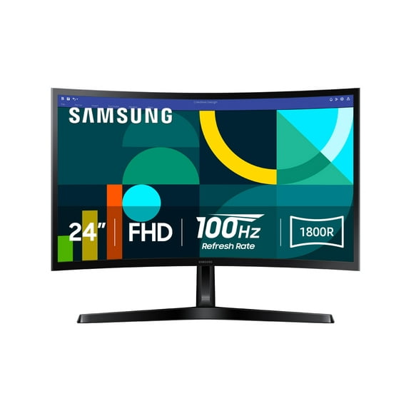 Samsung 24" Essential S3 (S36GD) Series FHD 100Hz 16:9 VA 1800R Curved Monitor - LS24D368GANXZA