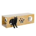 thumbnail image 6 of Multi-Hole Fun Cat Tunnel House with Scratching Board & Pom Poms – Interactive Cat Scratcher for Multi-Cat Families, Self-Play Drilling Teaser, 6 of 8