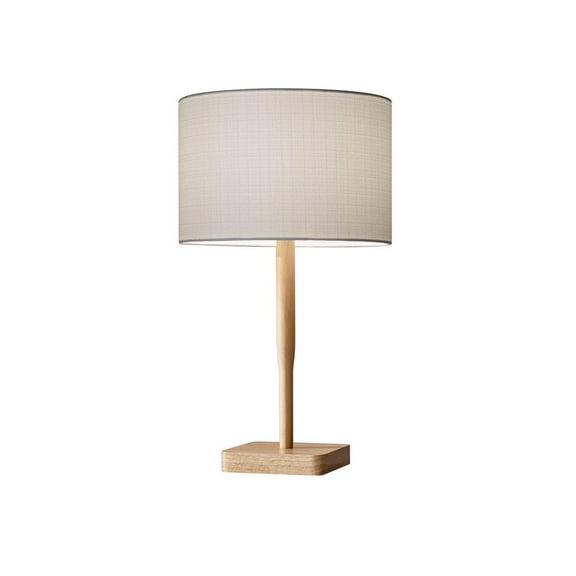 Adesso® Ellis Table Lamp, 21"H, White Shade/Brown Base