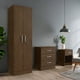 thumbnail image 2 of Ropero Clóset 2 Puertas Con Cómoda Cajonera y Buró Mesa de Noche 3 Piezas Madera MDP KingsHouse chocolate 3 piezas, 2 of 9