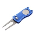 thumbnail image 1 of Stainless Steel Foldable Divot Repair Tool Ball Marker Pitch Fork Putting Green Repair Kit Golfer Training Accessory (Blue), 1 of 8