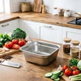 thumbnail image 4 of Stainless Steel Washing Up Bowl, Large Square Dish Tub for Kitchen Sink, Vegetable Washing Basin with Smooth Rim, Stable Flat Bottom Container for Home Cleaning, 4 of 4