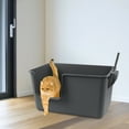 thumbnail image 7 of Gloreen 4-Pack Large Cat Litter Box with High Sides, Plastic Open Top Cat Litter Box, Grey, 7 of 7