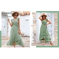 thumbnail image 4 of PRETTYGARDEN Women's Summer Floral Boho Maxi Dress Short Sleeve Wrap V Neck Ruffle Long Flowy Beach Wedding Guest Dresses, 4 of 7