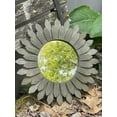 thumbnail image 4 of Farmhouse Wall Decor Mirror 12 inch Sunburst Boho Wood Mirror Rustic Home Decor Room Decoration for Bedroom Living Room Weathered Grey, 4 of 8