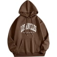 thumbnail image 1 of GHSDFBB Chandail à Capuche Los Angeles pour Femmes, Graphique de Lettres California, Décontracté, Automne, Manches Longues, Ample, 1 of 5
