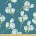 thumbnail image 2 of Ambesonne Floral Fabric by the Yard Upholstery, Continuous Growing Flowers, 1 Yard, Sea Blue and Pastel Green, 2 of 5
