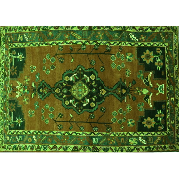 Ahgly Company Indoor Rectangle Persian Green Traditional Area Rugs, 8' x 10'