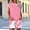 01 Pink, variant on YueHuiYing Womens Two Piece Outfits Summer Lounge Sets Tracksuit V Neck Buttons Down Tops and Shorts Set with Pockets