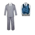 thumbnail image 2 of 7pc Baby Toddler Boy Formal Party Medium Gray Suit w/ Satin Vest & Necktie Sm-20, 2 of 4