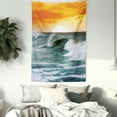 thumbnail image 3 of Ocean Tapestry, Summer Season Sunset Themed Pastoral Photography with Orange Tones, Wall Hanging for Bedroom Living Room Dorm Decor, 60W X 80L Inches, Yellow Pale Orange Pale Blue, by Ambesonne, 3 of 5