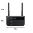 thumbnail image 3 of Transmisor receptor Bluetooth 5.3 Adaptador de audio inalámbrico 2 en 1 | Conexión de dispositivo dual | Alta estabilidad de la señal | Coche Hogar Estéreo AUX | Plug & Play | 11x6x2,6cm | Negro, 3 of 7