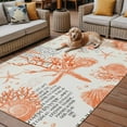 thumbnail image 2 of Fsddascl Orange Starfish Outdoor Rug for Patio/Deck/Porch, Non-Slip Large Area Rug 5 x 8 Ft, Rustic Ocean Coastal Shells Conch Coral Indoor Outdoor Rugs Washable Area Rugs, Camping Rug Carpet, 2 of 5