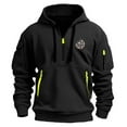 thumbnail image 3 of Mgmyaa Men's Solid Color Zipper Pocket Long Sleeve Sports Hoodie Pullover Sweatshirt Casual Fleece-Lined Top for Casual Wear, 3 of 3