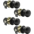 thumbnail image 1 of Hall/Closet Door Knobs in Flat Black Finish,Interior Passage Door Knobs,Round Non-Locking Door Handles, 4 Pack, 1 of 6