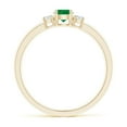 thumbnail image 2 of Angara Natural 0.24 Ct. Emerald with Diamond Classic Ring in 14K Yellow Gold for Women (Ring Size: 11.5), 2 of 10