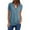 Light Blue, variant on ICHUANYI Women's Tops Casual V Neck Chiffon Blouses Short Sleeve Solid Zip Up Down Shirts Trending 2024