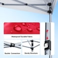 thumbnail image 5 of CHITOOMA 10 x 10ft Pop up Canopy Tent, Instant Outdoor Shelter Easy Portable Straight Leg Canopy Tent, Red, 5 of 12
