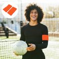thumbnail image 1 of WHAMVOX 2Pcs Football Captain Armbands Orange Non Slip Adjustable for Sports Use, 1 of 6