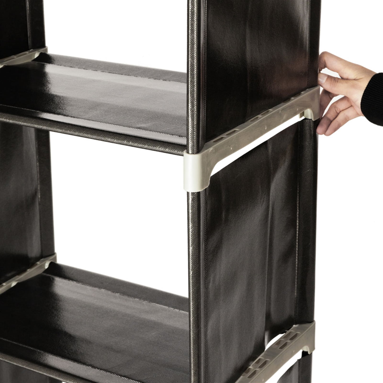 Xilee  Cubes Bookshelf Office Shelf Plastic Storage Cabinet,Multifunctional Assembled 3 Tiers 9 Compartments Storage Shelf Tall Book case for Bedroom, Living Room,Office, Closet Storage Black