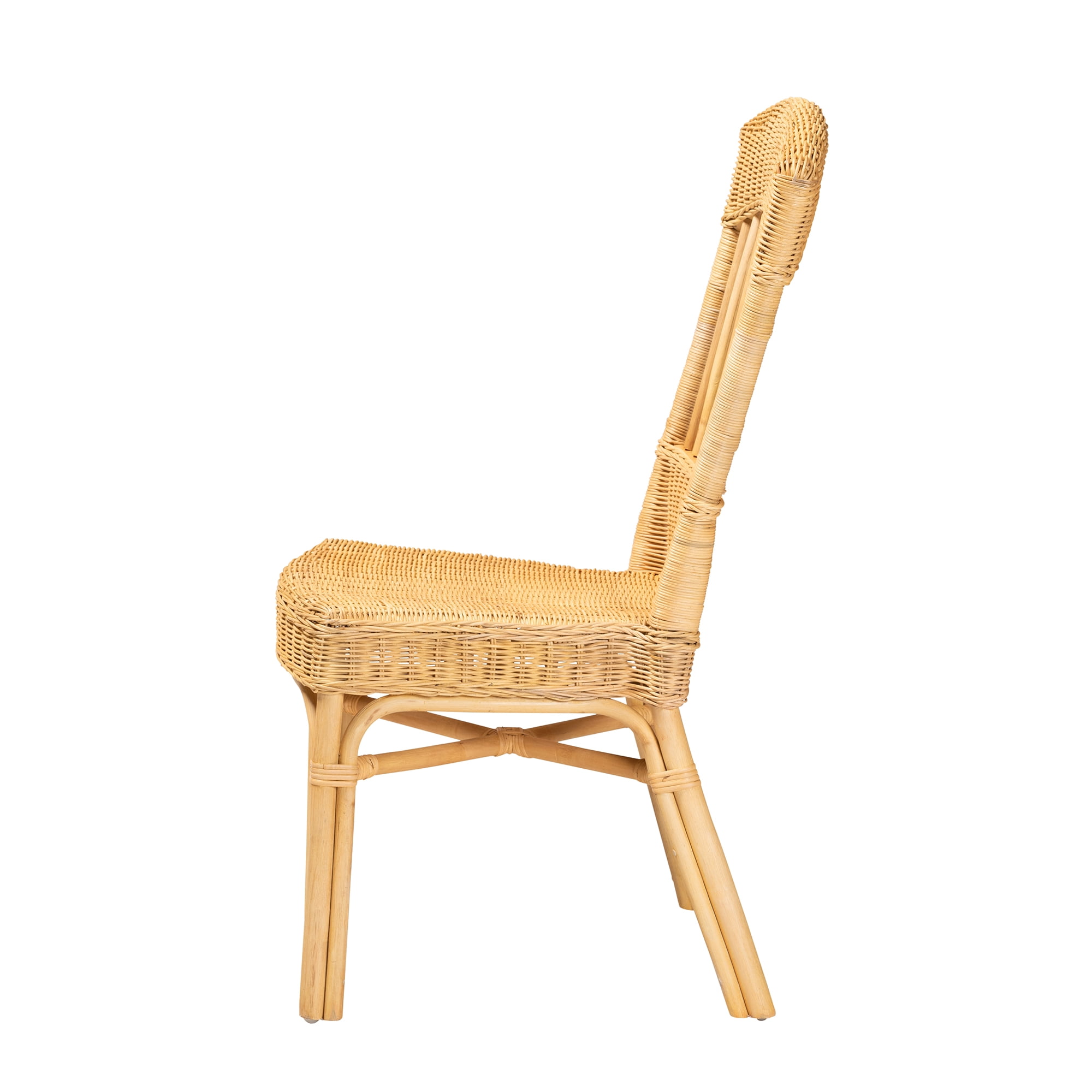 bali & pari Barito Rattan BOHO Dining Chair, Natural Brown