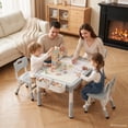 thumbnail image 3 of LINLUX Kids Table and 4 Chairs Set, 3 in 1 Activity Table for Children with Removable Tabletop, Gray, 3 of 9